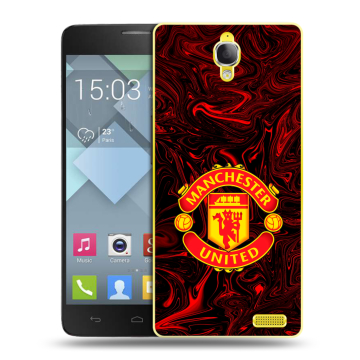 Пластиковый чехол на Alcatel One Touch Idol X с принтом Manchester United Пластиковый чехол на Alcatel One Touch Idol X с принтом Manchester United