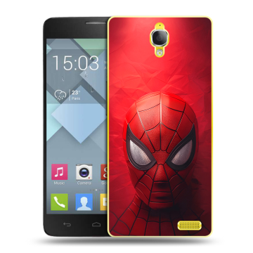Пластиковый чехол на Alcatel One Touch Idol X с принтом Spiderman Человек паук