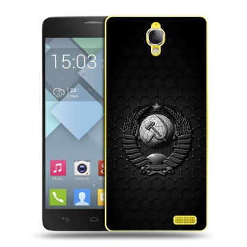 Пластиковый чехол на Alcatel One Touch Idol X с принтом Герб Флаг СССР