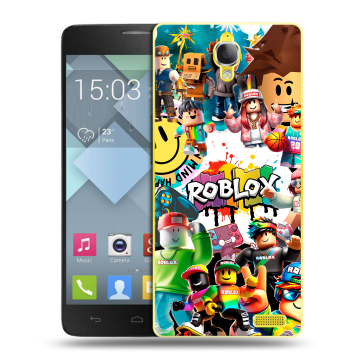 Пластиковый чехол на Alcatel One Touch Idol X с принтом Roblox Роблокс