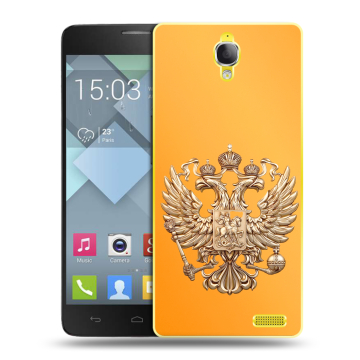 Пластиковый чехол на Alcatel One Touch Idol X с принтом Герб Флаг России Пластиковый чехол на Alcatel One Touch Idol X с принтом Герб Флаг России