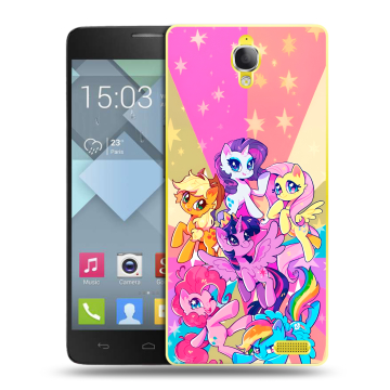Пластиковый чехол на Alcatel One Touch Idol X с принтом My little pony Дружба чудо