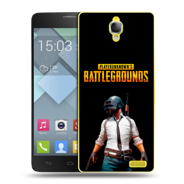 Пластиковый чехол на Alcatel One Touch Idol X с принтом PUGB ПАГБ