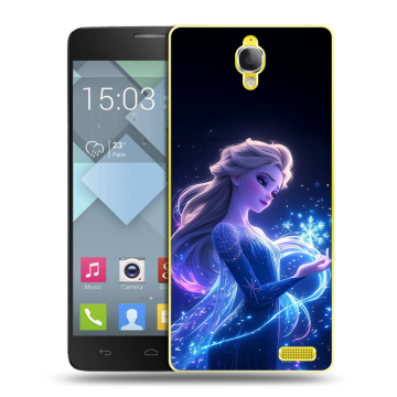 Пластиковый чехол на Alcatel One Touch Idol X с принтом Холодное сердце Frozen