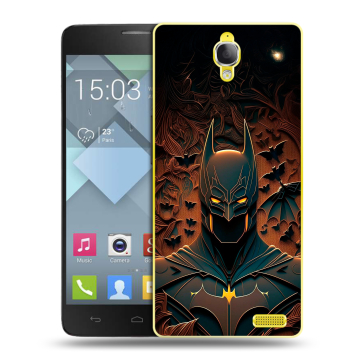 Пластиковый чехол на Alcatel One Touch Idol X с принтом Batman Бэтмен Пластиковый чехол на Alcatel One Touch Idol X с принтом Batman Бэтмен