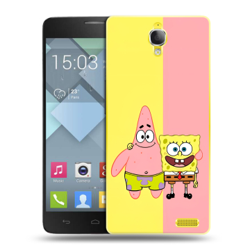Пластиковый чехол на Alcatel One Touch Idol X с принтом Спанч боб Спанчбоб