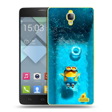 Пластиковый чехол на Alcatel One Touch Idol X с принтом Миньоны