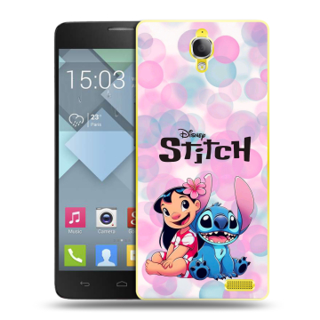 Пластиковый чехол на Alcatel One Touch Idol X с принтом Лило и Стич