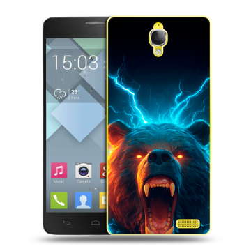 Пластиковый чехол на Alcatel One Touch Idol X с принтом Медведь Пластиковый чехол на Alcatel One Touch Idol X с принтом Медведь