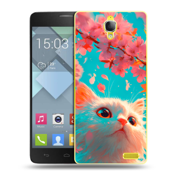Пластиковый чехол на Alcatel One Touch Idol X с принтом Красивый кот Пластиковый чехол на Alcatel One Touch Idol X с принтом Красивый кот