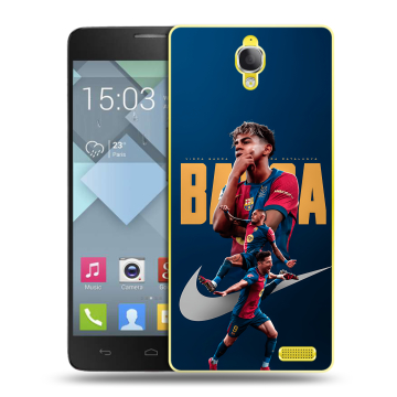 Пластиковый чехол на Alcatel One Touch Idol X с принтом Барселона Barca Yamal 