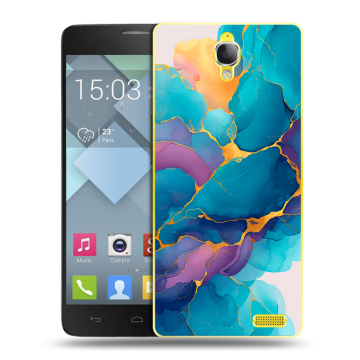 Пластиковый чехол на Alcatel One Touch Idol X с принтом Мрамор блестки Пластиковый чехол на Alcatel One Touch Idol X с принтом Мрамор блестки
