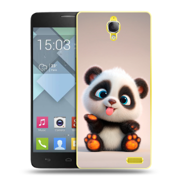 Пластиковый чехол на Alcatel One Touch Idol X с принтом милая панда