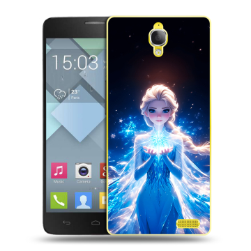 Пластиковый чехол на Alcatel One Touch Idol X с принтом Холодное сердце Frozen