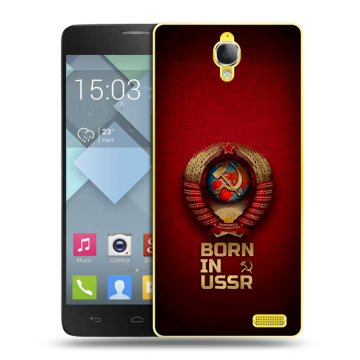Пластиковый чехол на Alcatel One Touch Idol X с принтом Флаг Герб СССР Пластиковый чехол на Alcatel One Touch Idol X с принтом Флаг Герб СССР