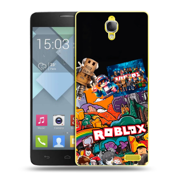 Пластиковый чехол на Alcatel One Touch Idol X с принтом Roblox Роблокс