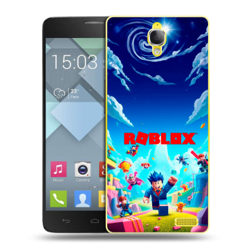 Пластиковый чехол на Alcatel One Touch Idol X с принтом Roblox Роблокс