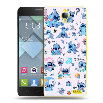 Пластиковый чехол на Alcatel One Touch Idol X с принтом Лило и Стич