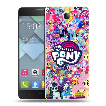 Пластиковый чехол на Alcatel One Touch Idol X с принтом My little pony Дружба чудо