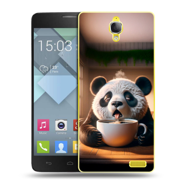 Пластиковый чехол на Alcatel One Touch Idol X с принтом смешная панда