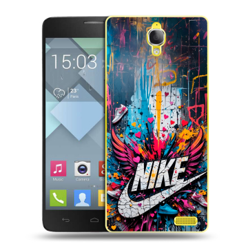 Пластиковый чехол на Alcatel One Touch Idol X с принтом Nike Найк