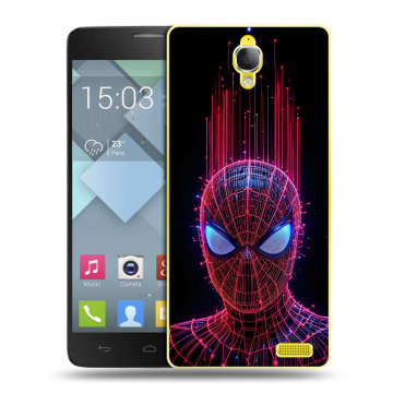 Пластиковый чехол на Alcatel One Touch Idol X с принтом Spiderman Человек паук