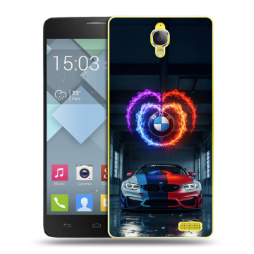 Пластиковый чехол на Alcatel One Touch Idol X с принтом BMW БМВ