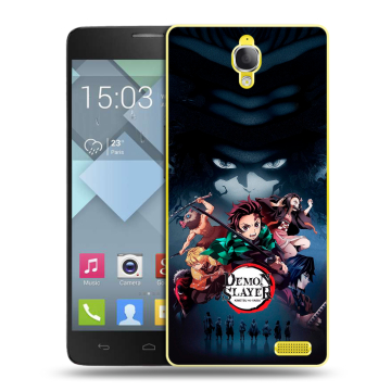 Пластиковый чехол на Alcatel One Touch Idol X с принтом Demon Slayer Клинок рассекающий демонов