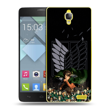 Пластиковый чехол на Alcatel One Touch Idol X с принтом Атака титанов