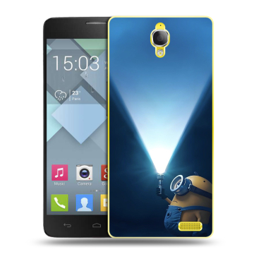 Пластиковый чехол на Alcatel One Touch Idol X с принтом Миньоны