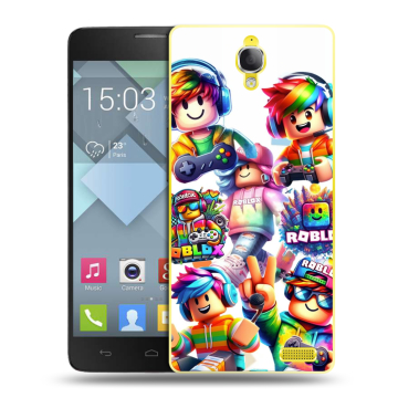 Пластиковый чехол на Alcatel One Touch Idol X с принтом Roblox Роблокс