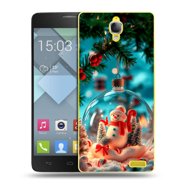 Пластиковый чехол на Alcatel One Touch Idol X с принтом Новый год Пластиковый чехол на Alcatel One Touch Idol X с принтом Новый год