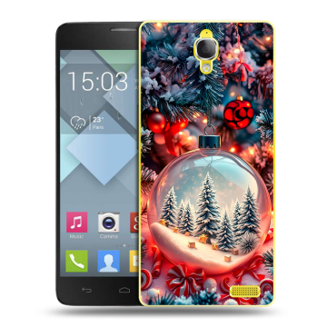 Пластиковый чехол на Alcatel One Touch Idol X с принтом Новый год Пластиковый чехол на Alcatel One Touch Idol X с принтом Новый год