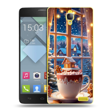 Пластиковый чехол на Alcatel One Touch Idol X с принтом Новый год Пластиковый чехол на Alcatel One Touch Idol X с принтом Новый год