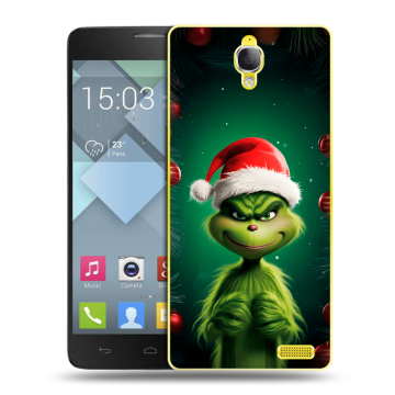 Пластиковый чехол на Alcatel One Touch Idol X с принтом Гринч Новый год Рождество Пластиковый чехол на Alcatel One Touch Idol X с принтом Гринч Новый год Рождество