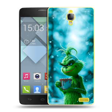 Пластиковый чехол на Alcatel One Touch Idol X с принтом Новый год гринч Пластиковый чехол на Alcatel One Touch Idol X с принтом Новый год гринч