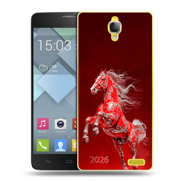 Пластиковый чехол на Alcatel One Touch Idol X с принтом Новый год Пластиковый чехол на Alcatel One Touch Idol X с принтом Новый год