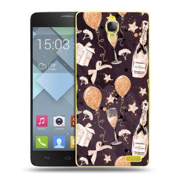 Пластиковый чехол на Alcatel One Touch Idol X с принтом Новый год Пластиковый чехол на Alcatel One Touch Idol X с принтом Новый год