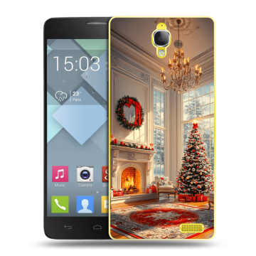 Пластиковый чехол на Alcatel One Touch Idol X с принтом Новый год