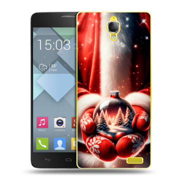 Пластиковый чехол на Alcatel One Touch Idol X с принтом Новый год