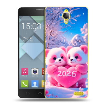 Пластиковый чехол на Alcatel One Touch Idol X с принтом Новый год