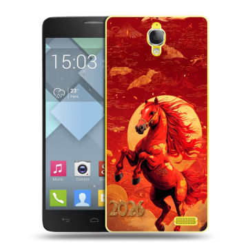 Пластиковый чехол на Alcatel One Touch Idol X с принтом Новый год