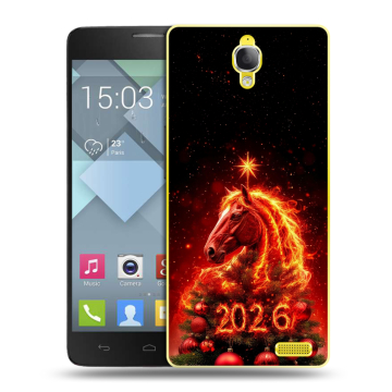 Пластиковый чехол на Alcatel One Touch Idol X с принтом Новый год