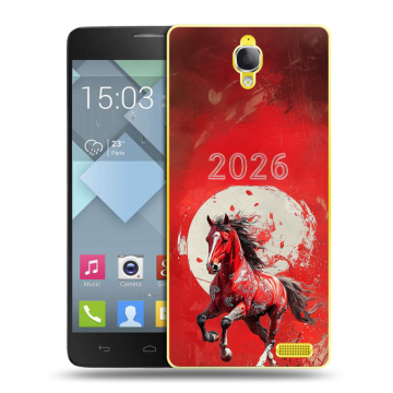 Пластиковый чехол на Alcatel One Touch Idol X с принтом Новый год
