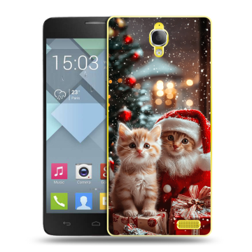 Пластиковый чехол на Alcatel One Touch Idol X с принтом Новый год