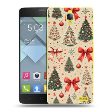 Пластиковый чехол на Alcatel One Touch Idol X с принтом Новый год