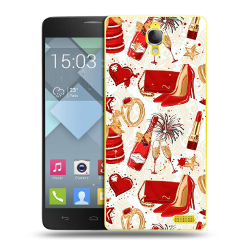 Пластиковый чехол на Alcatel One Touch Idol X с принтом Новый год