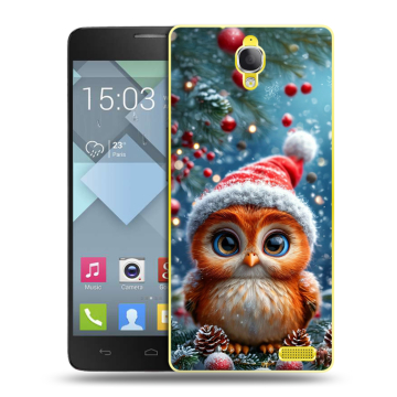 Пластиковый чехол на Alcatel One Touch Idol X с принтом Новый год