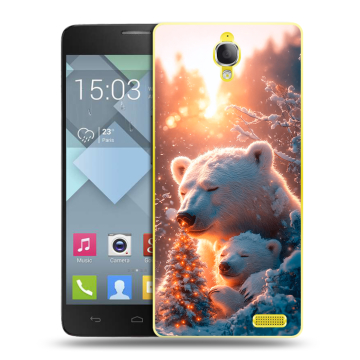 Пластиковый чехол на Alcatel One Touch Idol X с принтом Новый год
