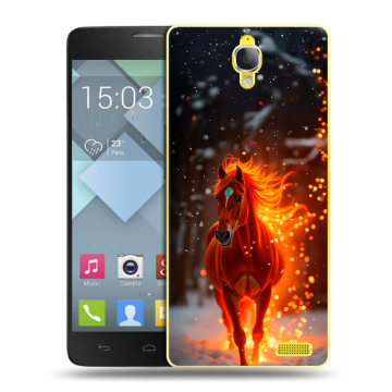 Пластиковый чехол на Alcatel One Touch Idol X с принтом Новый год